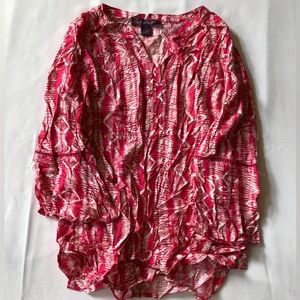Women Gloria Vanderbilt Size S Pink And White Color Top - 0925